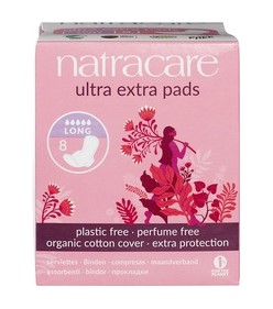 Maandverband ultra extra lang van Natracare, 12 x 8 stk